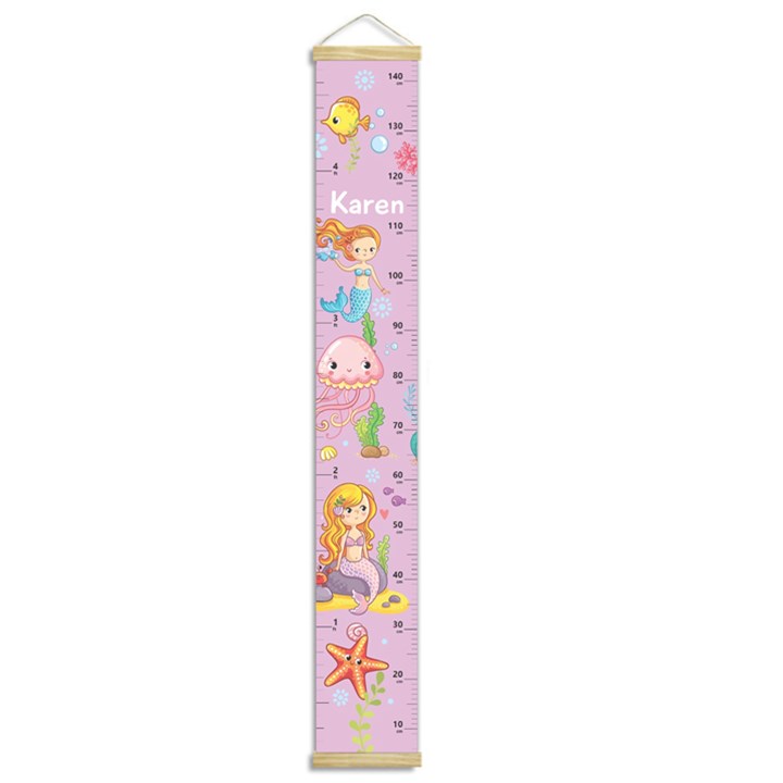 Personalized The Little Mermaid Name Growth Chart Height Ruler For Wall