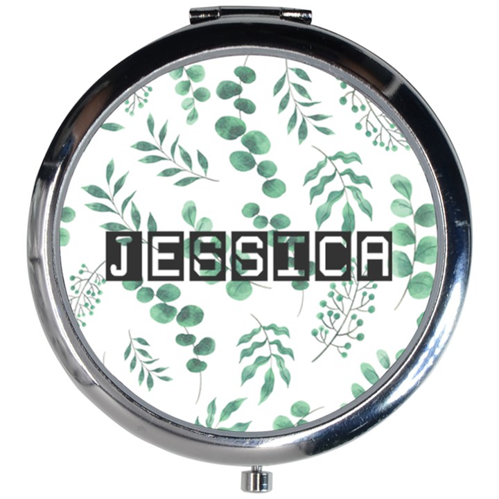 Personalized Greenery Name Mini Round Mirror Mini Round Mirror