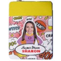 Personalized Photo Super Mom Mother Name Laptop Sleeve Case with Pocket 17  Vertical Laptop Sleeve Case With Pocket View2