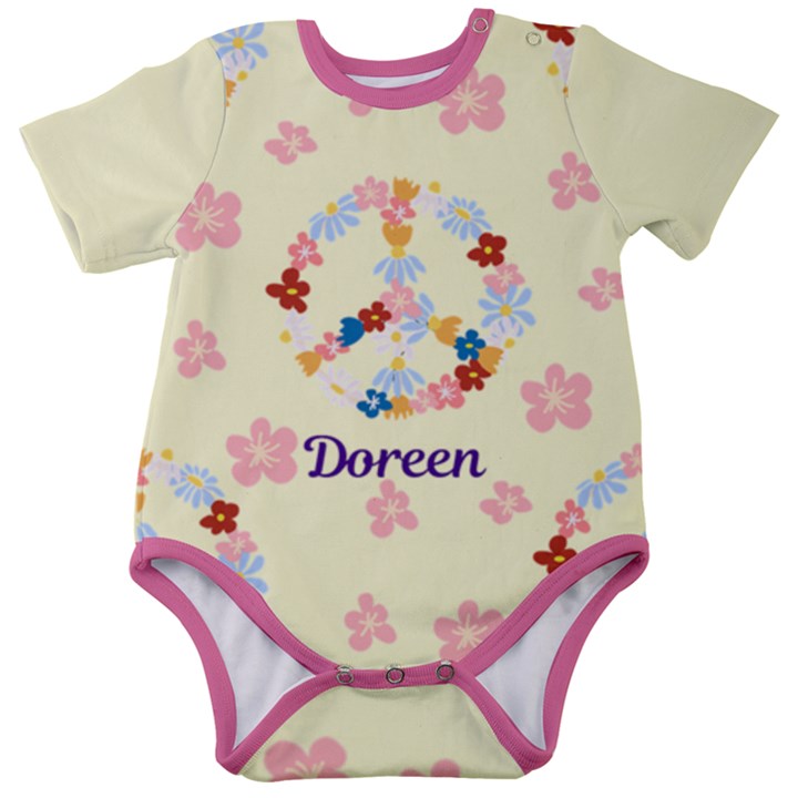 Personalized Peace Name Baby Short Sleeve Bodysuit Baby Short Sleeve Bodysuit