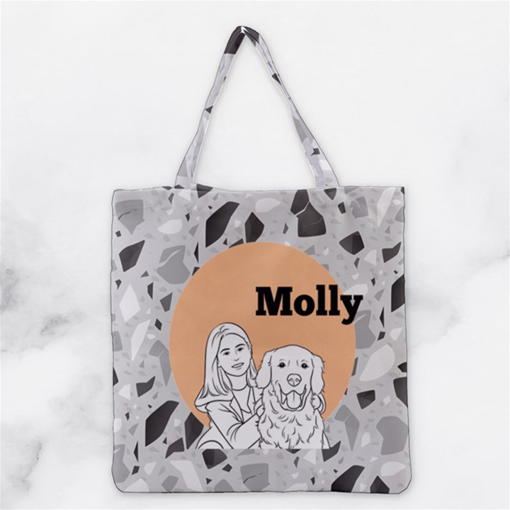 Personalized Stone Hand Draw Style Name Tote Bag Grocery Tote Bag