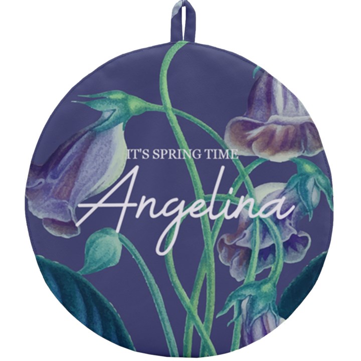 Personalized Floral Spring Time Name Round Trivet Round Trivet