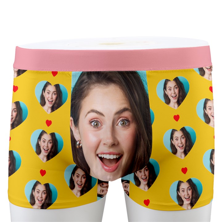 Personalized Photo Many Face Head Heart Boxer Men s Boxer Briefs