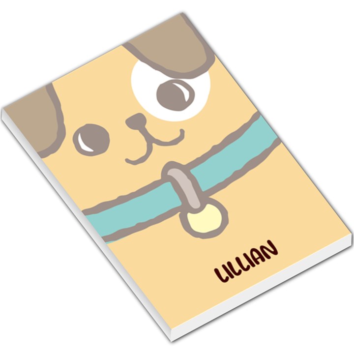 Personalized Dog Illustration Any Text Name Large Memo Pad Large Memo Pads