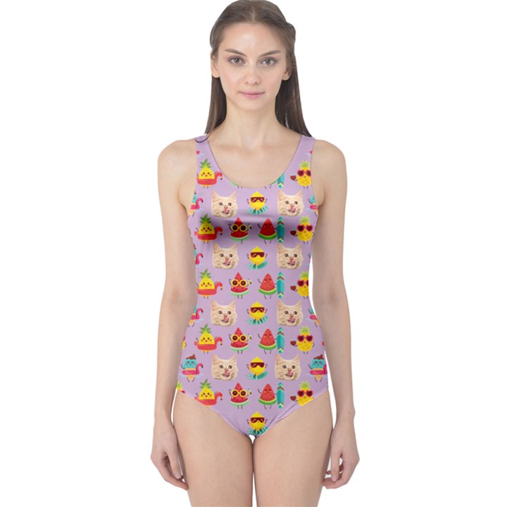 Personalized Fruit Cartoon Photo One Piece Swimsuit One Piece Swimsuit