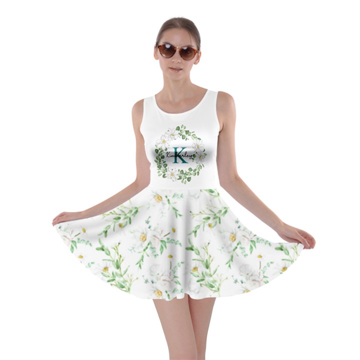 Personalized Name Bellis Pattern With Frame Skater Dress Skater Dress