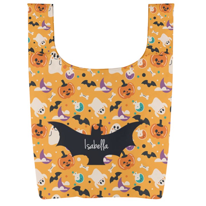 Personalized Halloween Name Any Text Foldable Shopping Bag Foldable Shopping Bag