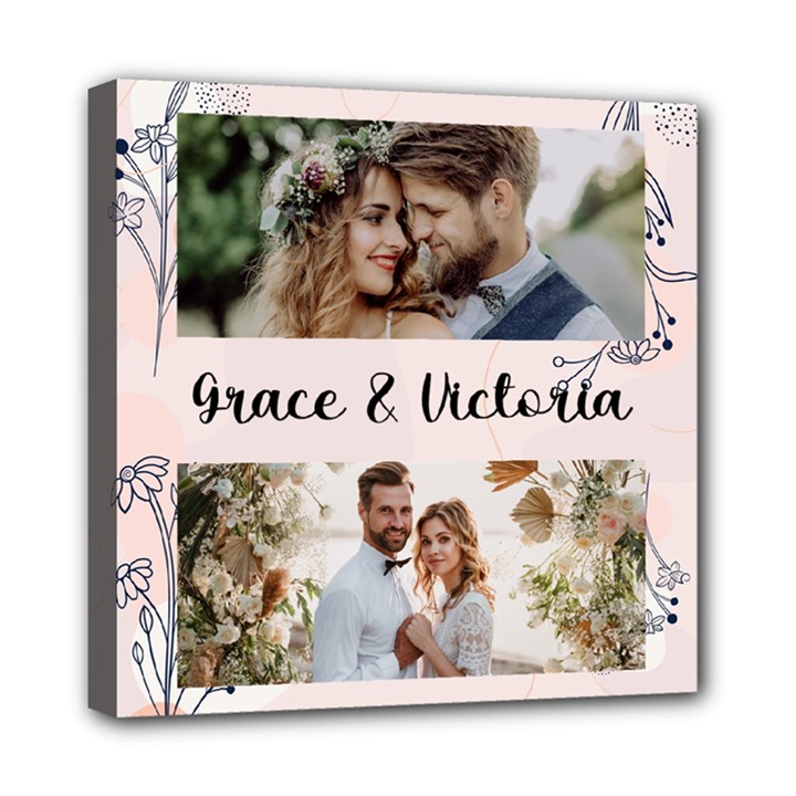 Personalized Photo Any Text Names Canvas 8  x 8  Mini Canvas 8  x 8  (Stretched)