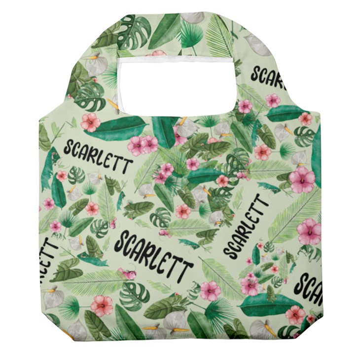 Personalized Tropical Summer Name Any Text Premium Foldable Grocery Recycle Bag Premium Foldable Grocery Recycle Bag
