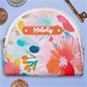 Personalized Floral Name Any Text Horseshoe Style Canvas Pouch View1