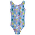 Personalized Any Text Summer Pattern Kids  Cut-Out Back One Piece Swimsuit View1