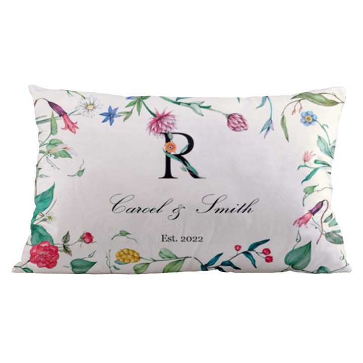 Custom Couple Wedding Family Name 16 x24  Lumbar Throw Cushion Case (Two Sides)