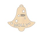 Personalized Name Christmas Bell Wood Ornament Front