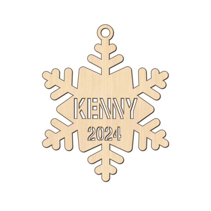 Personalized Name Snowflake Wood Ornament