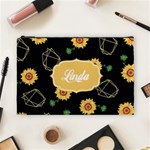  PERSONALIZED SUNFLOWER NAME 1 COSMETIC BAG Cosmetic Bag (Large) Front