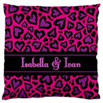 Personalized Pink Leopard Skin Pattern Large Cushion Case (One Side) Front