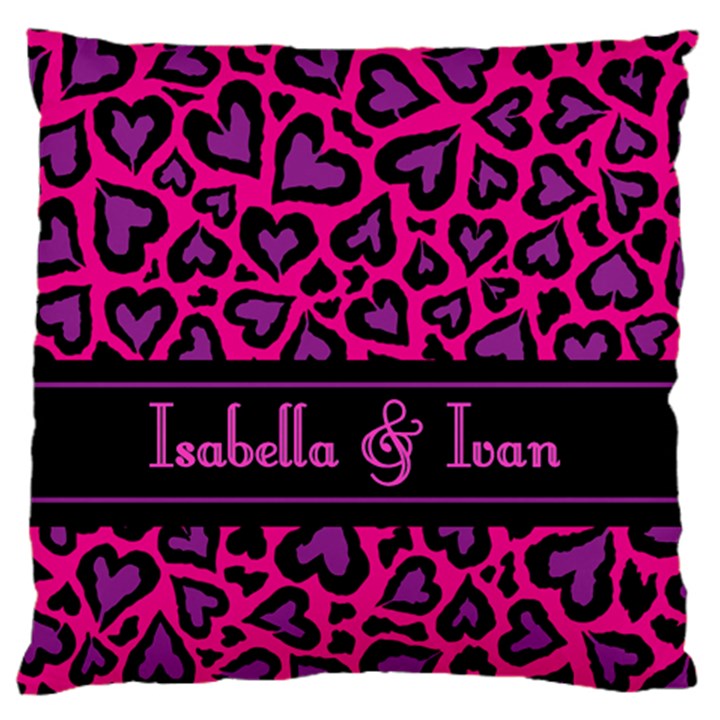 Personalized Pink Leopard Skin Pattern Large Cushion Case (One Side)