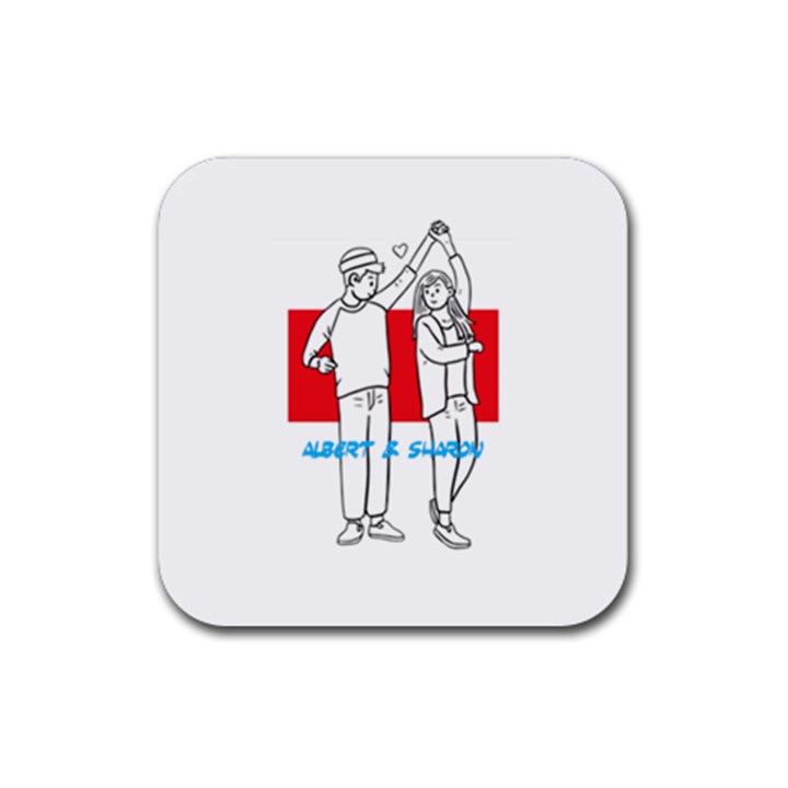 ColorfulCouple Rubber Coaster (Square)