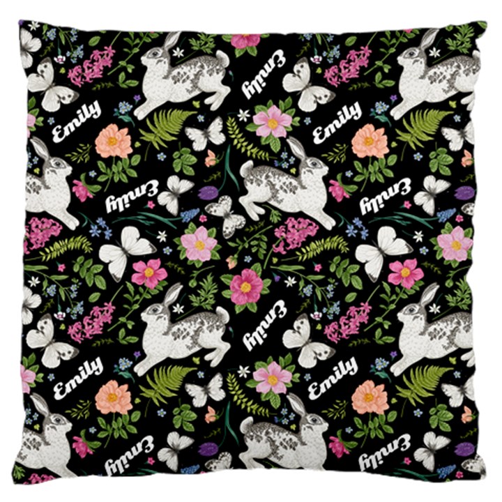 Personalized Easter Rabbit Name Large Cushion Case (One Side)