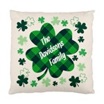 Personalized St Patricks Day Clover Family Name Standard Cushion Case (One Side) Front