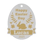 Personalized Name Easter Egg Bunny Wood Ornament Front