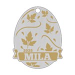 Personalized Name Easter Egg Pattern 15 Wood Ornament Front
