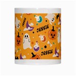 Personalized Halloween pattern Name White Mug Center