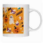 Personalized Halloween pattern Name White Mug Right