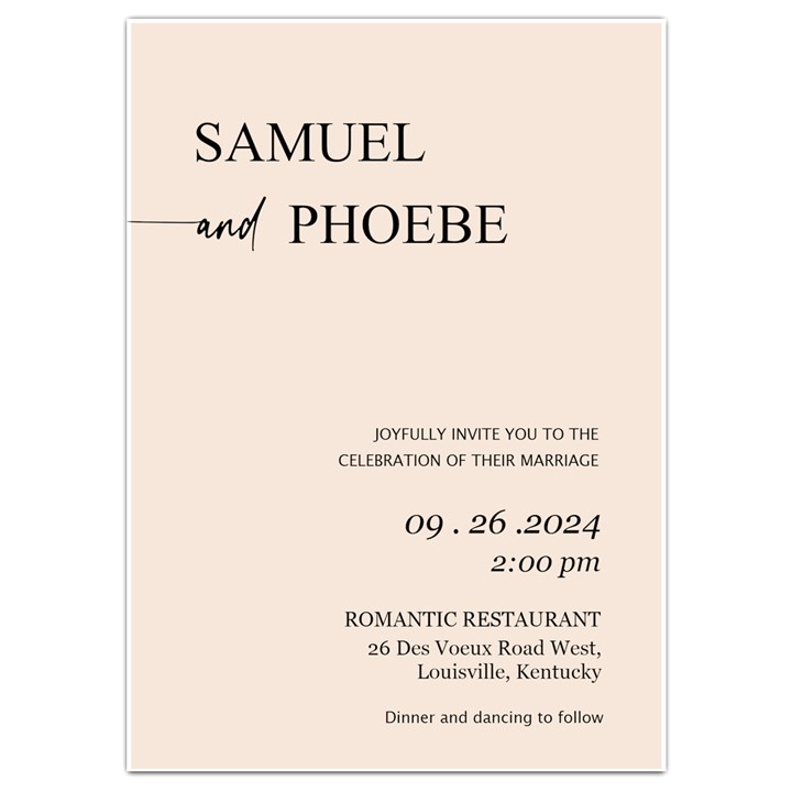 Wedding Invitation Card Invitation Card 5  x 7 