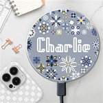 Personalized Shining Star Pattern Name Wireless Fast Charger Wireless Fast Charger(White) Front