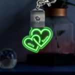Double Heart LED Key Chain Front