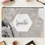 Personalized Floral Initial Name Cosmetic Bag Cosmetic Bag (XXXL) Front