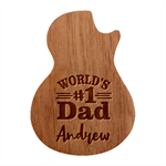 Personalized World Number 1 Dad Name Guitar Picks Set Guitar Shape Wood Guitar Pick Holder Case And Picks Set Front