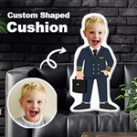 Personalized Photo in Career Cartoon Style Custom Shaped Cushion Cut To Shape Cushion Case Front