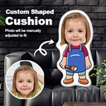 Personalized Photo in Artist Cartoon Style Custom Shaped Cushion Cut To Shape Cushion Case Front