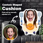 Personalized Photo in Egg Fast Food Style Custom Shaped Cushion Cut To Shape Cushion Case Front