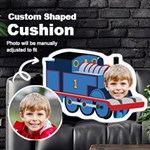 Personalized Photo in Train head Cartoon Style Custom Shaped Cushion Cut To Shape Cushion Case Front