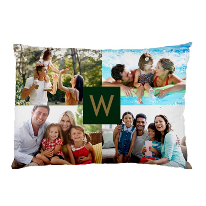 Personalized Photo Initial Pillow Case Pillow Case (Two Sides)