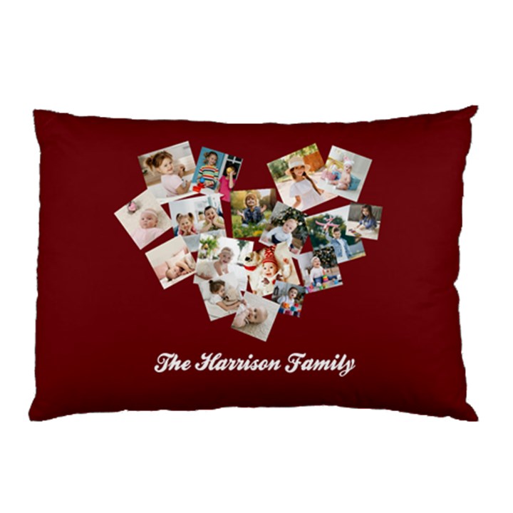 Personalized Photo Any Text Family Name Pillow Case Pillow Case (Two Sides)