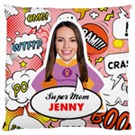 Personalized Photo Super Mom Name Large Cushion Case Large Cushion Case (One Side) Front