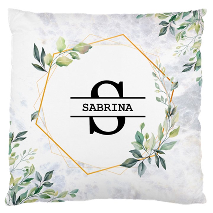 Personalized Initial Name Floral Large Cushion Case Large Cushion Case (One Side)
