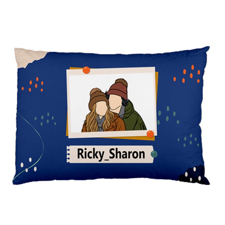 Personalized Photo Illustration Lover Name Pillow Case Pillow Case (Two Sides)