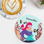 Personalized Memo Style Photo Name Round Tile Coaster UV Print Round Tile Coaster Front