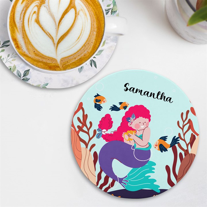 Personalized Memo Style Photo Name Round Tile Coaster UV Print Round Tile Coaster
