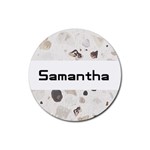 Personalized Stone Pattern Name Rubber Coaster (Round) Rubber Coaster (Round) Front