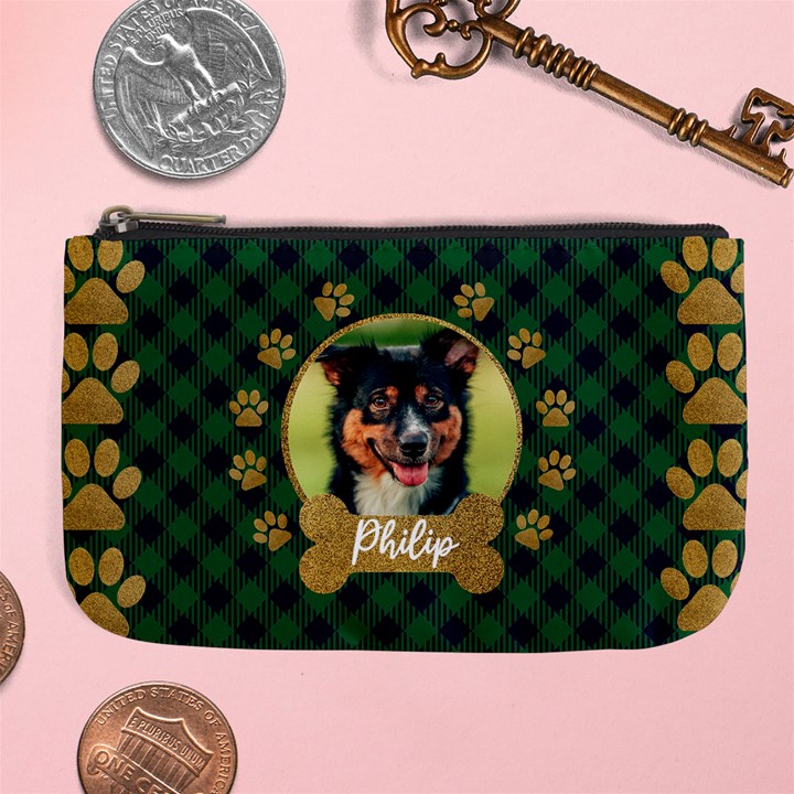 Personalized Pet Name Any Text Photo Large Coin Purse Large Coin Purse