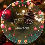 Personalized Name Little Flower Frame UV Print Acrylic Ornament Round UV Print Acrylic Ornament Round Front