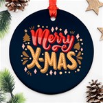Personalized Photo Any Text Christmas Round Ornament Round Ornament (Two Sides) Back