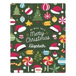 Personalized Christmas Name Any Text Two Sides Premium Plush Fleece Blanket Two Sides Premium Plush Fleece Blanket (Large) 80 x60  Blanket Front