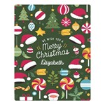 Personalized Christmas Name Any Text Two Sides Premium Plush Fleece Blanket Two Sides Premium Plush Fleece Blanket (Large) 80 x60  Blanket Back